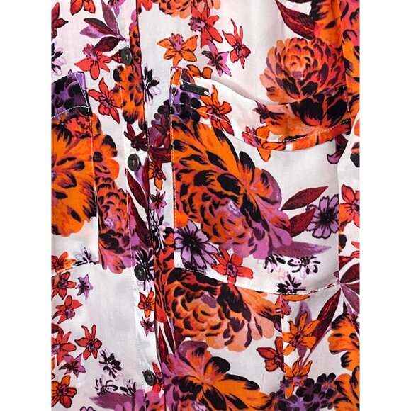 Guess Women’s Small Floral Button Down Blouse - Picture 4 of 12